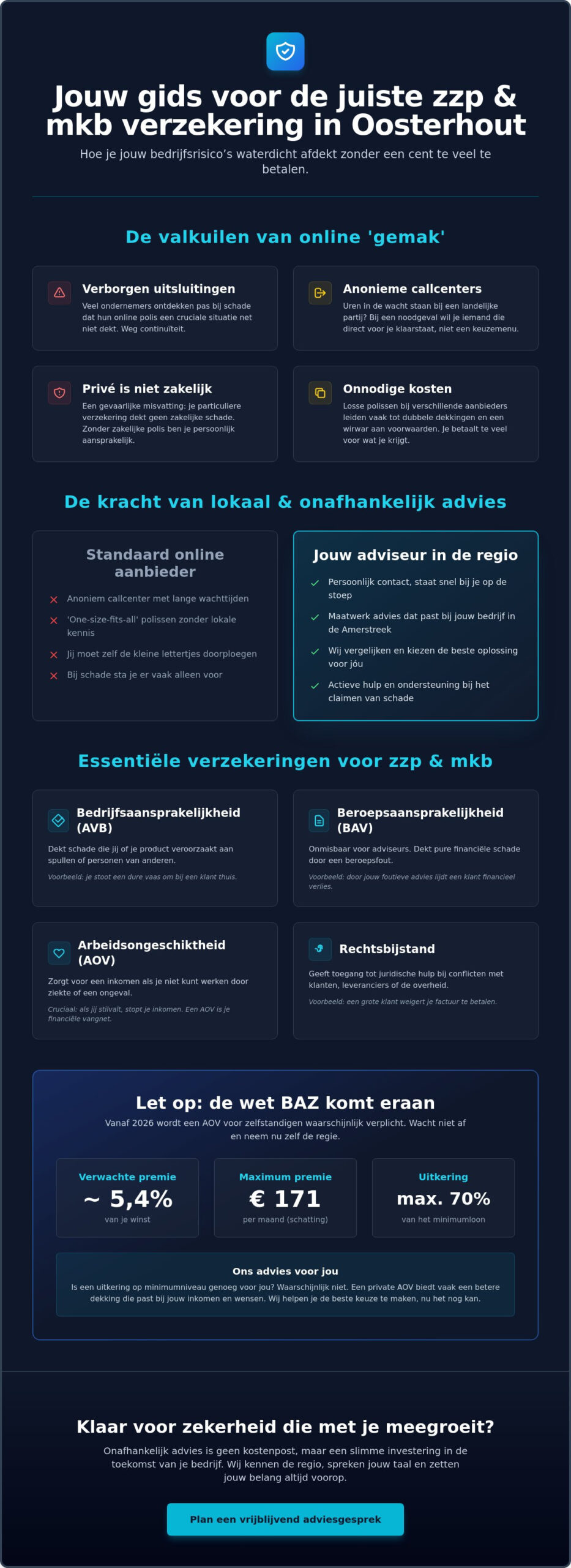 Beste ZZP & MKB Verzekering kiezen in regio Oosterhout